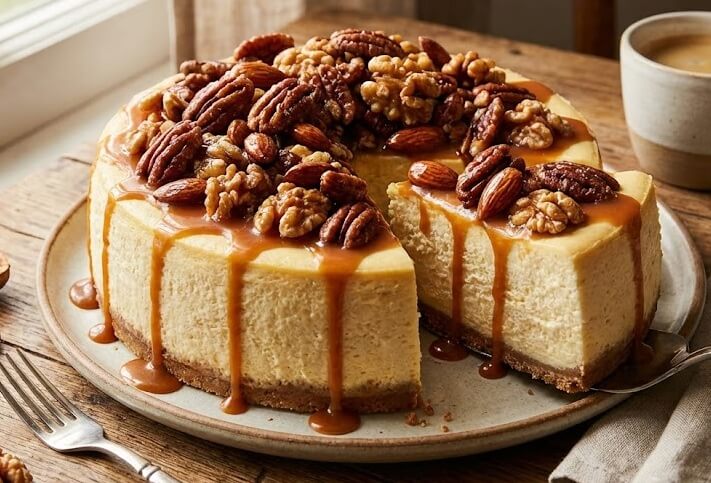   עוגת גבינה עם אגוזים