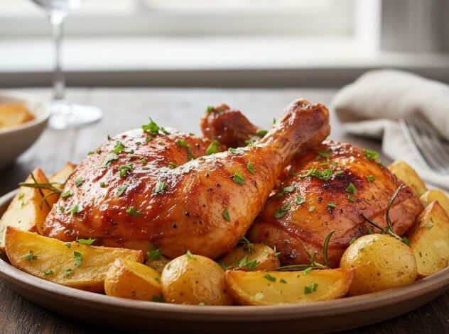 עוף בפפריקה ותפוחי אדמה