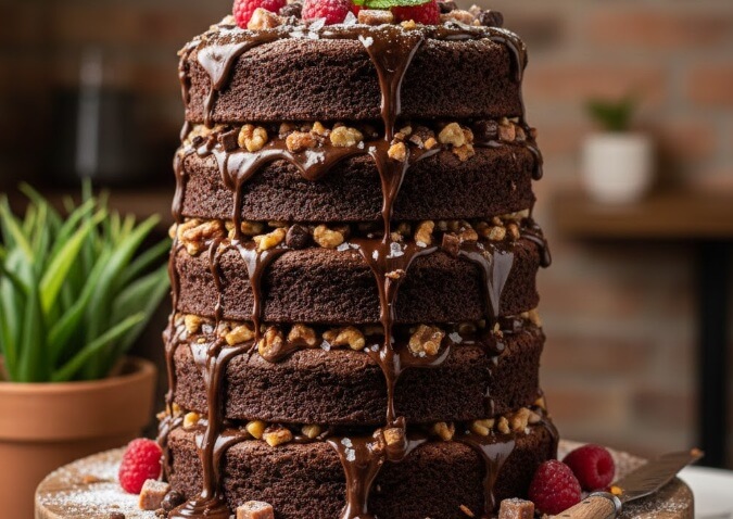 עוגת בראוניז גבוהה 