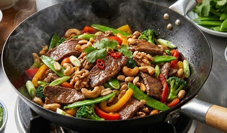  מוקפץ בקר ואגוזים