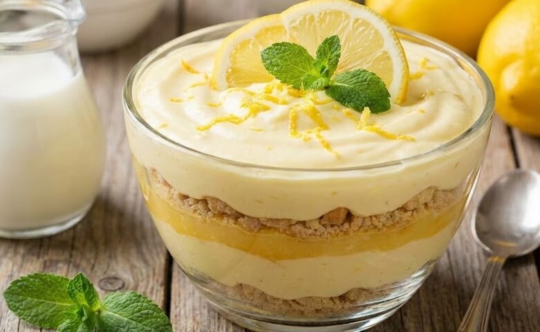   מוס לימון חלב 