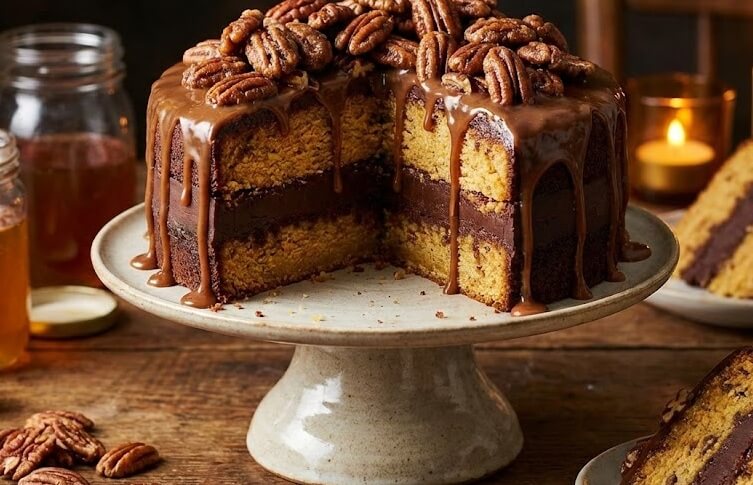    עוגת דבש פאדג’ פקאן