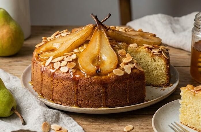    עוגת דבש אגסים