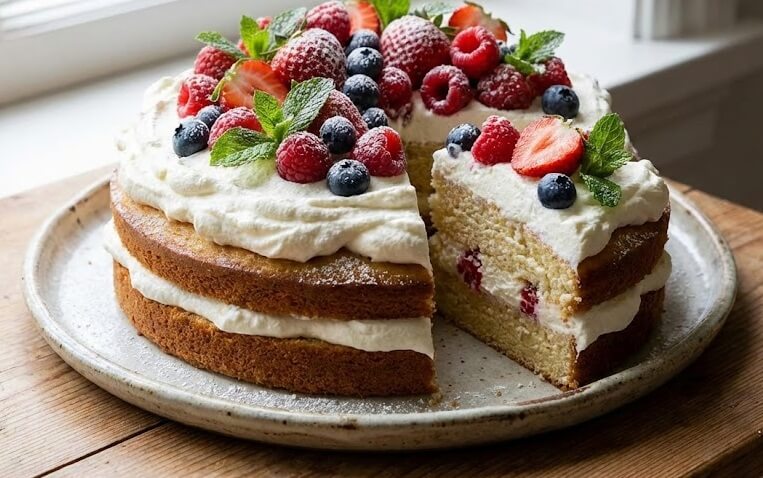 עוגת וניל עם קצפת