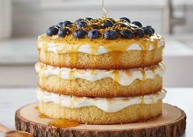   עוגת דבש יוגורט וניל