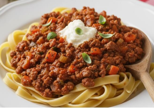     בולונז בקר לפסטה 