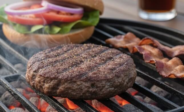 המבורגר על האש