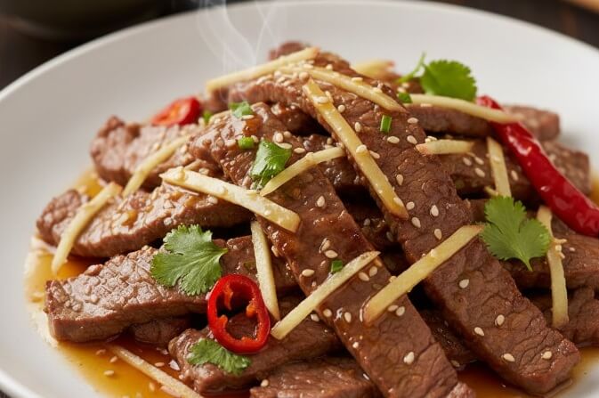 רצועות בקר בדבש וג’ינג’ר