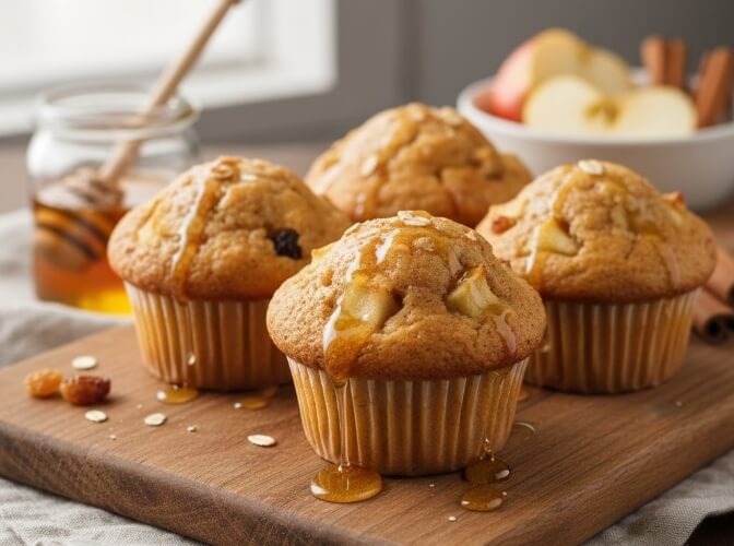 מאפינס תפוחים ודבש.