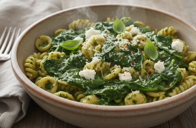 תבשיל פסטה תרד 