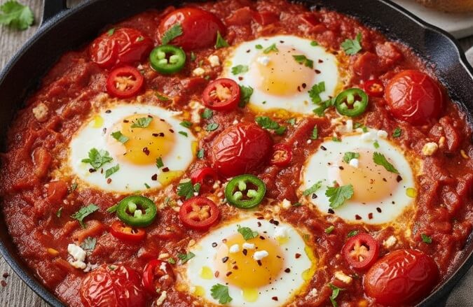 שקשוקה חריפה עם שום ולימון.